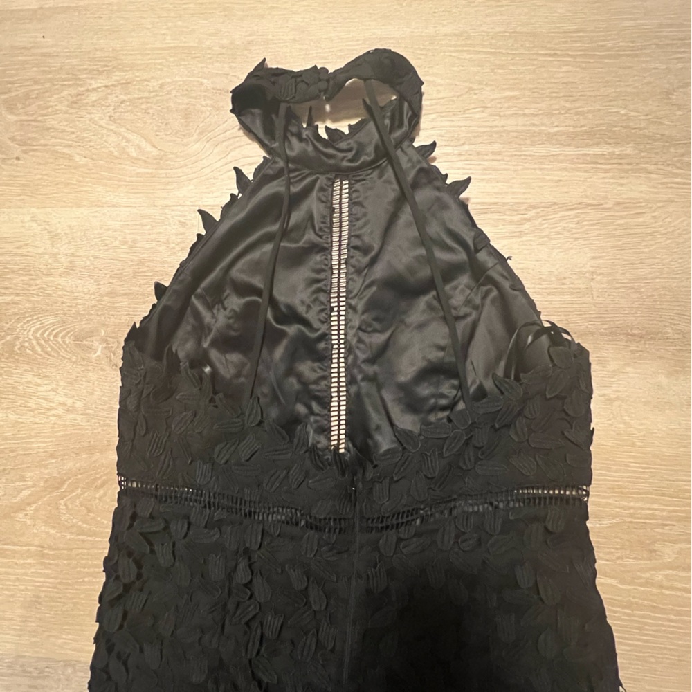 Bardot Gemma Black Lace Backless, Halter Neck, Lined Beautiful Designer Dress XL - Picture 8 of 15